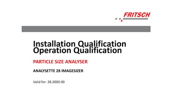 IQ/OQ documentation (questionnaire format - implementation by customer) IQ/OQ documentation (questionnaire format - implementation by customer)