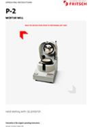 Operating manual Mortar Grinder PULVERISETTE 2