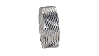 Sieve ring 0.12 mm trapezoidal perforation, TiN-coated Sieve ring 0.12 mm trapezoidal perforation, TiN-coated